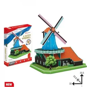 Tylko dziś Puzzle 3D Duży zestaw Wiatrak holenderski 74 el.(MC219H)