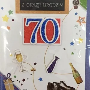 Karnet urodziny B6 Premium 66 + koperta Dostępne od ręki
