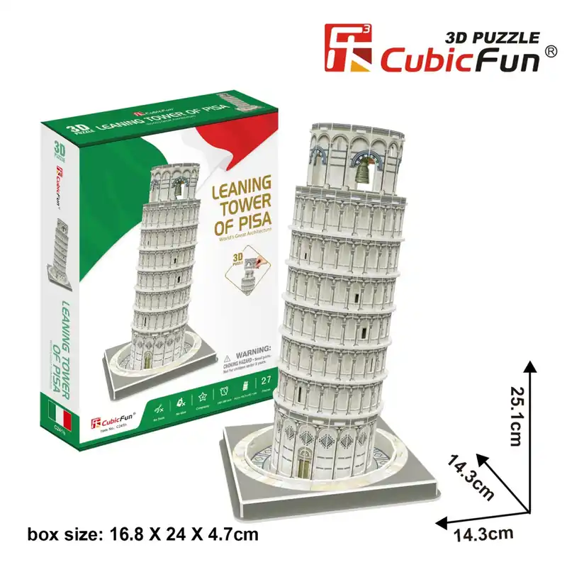 Puzzle 3D Krzywa Wieża w Pizie 27 części Ekspresowa dostawa