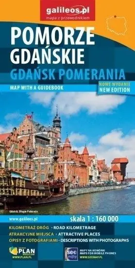 Darmowy zwrot Mapa z przewodnikiem -Pomorze Gdańskie w.angielska