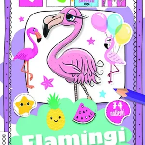 Flamingi. Kolorujemy i naklejamy Łatwy zwrot