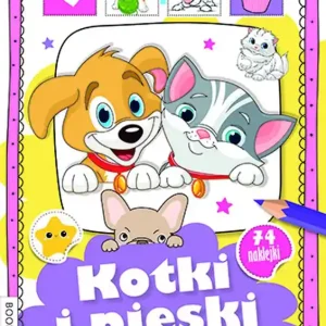 Kotki i pieski. Kolorujemy i naklejamy Popularny
