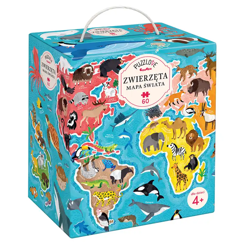 Szybka dostawa Puzzle 60 Puzzlove CzuCzu Zwierzęta Mapa Świata
