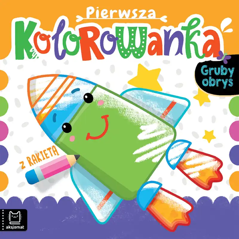 Bezpieczna płatność Pierwsza kolorowanka z rakietą. Gruby obrys