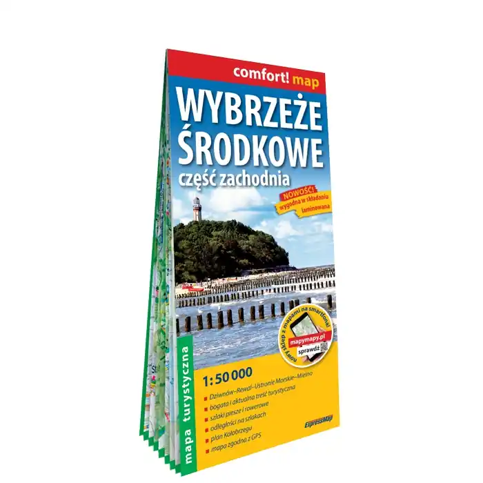 Wybrzeże Środkowe część zachodnia laminowana mapa turystyczna 1:50 000 Ostatnia szansa