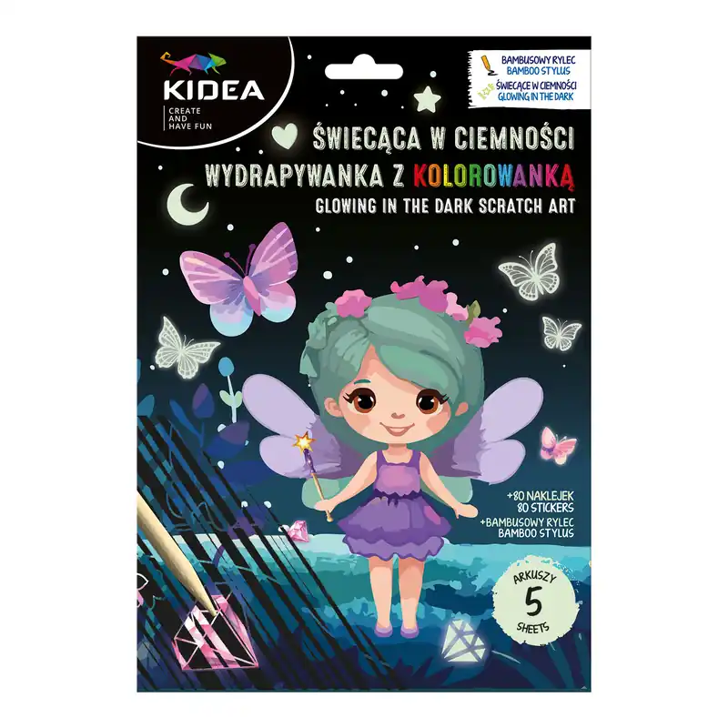 Wydrapywanka z kolorowanką Magic świecąca w ciemności Kidea Hit cenowy