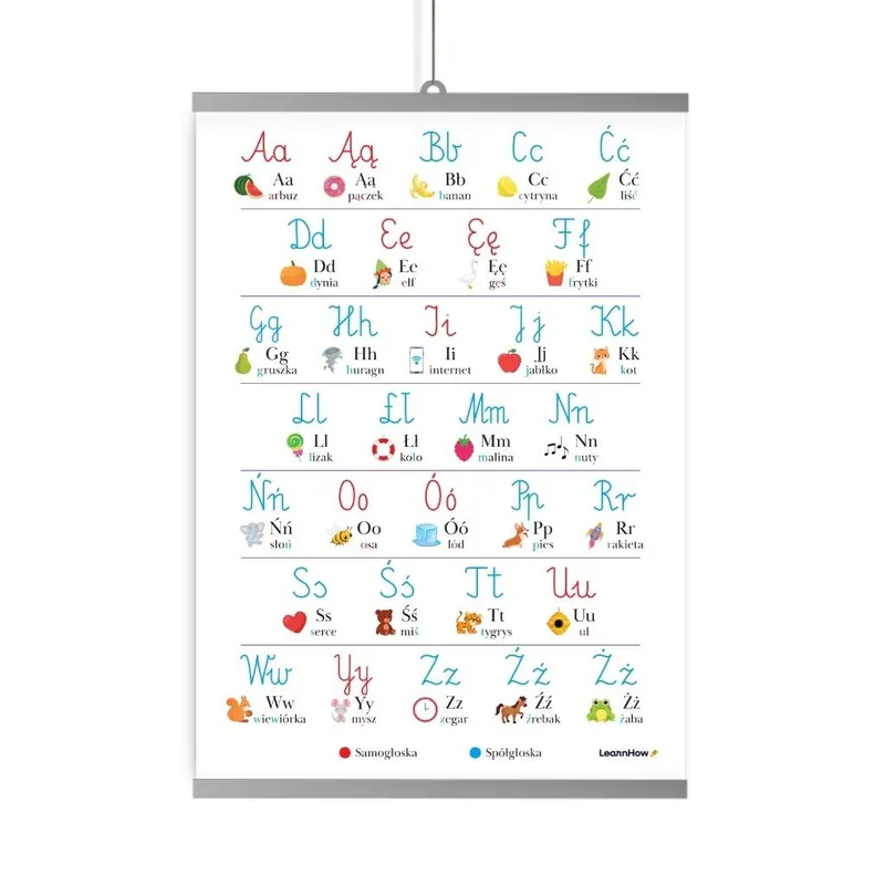 Dodaj do koszyka Plakat edukacyjny - alfabet litery polskie B2