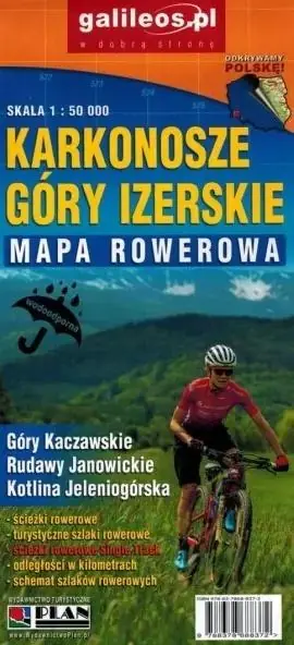 Kup online Mapa rowerowa - Karkonosze, Góry Izerskie 1:50 000